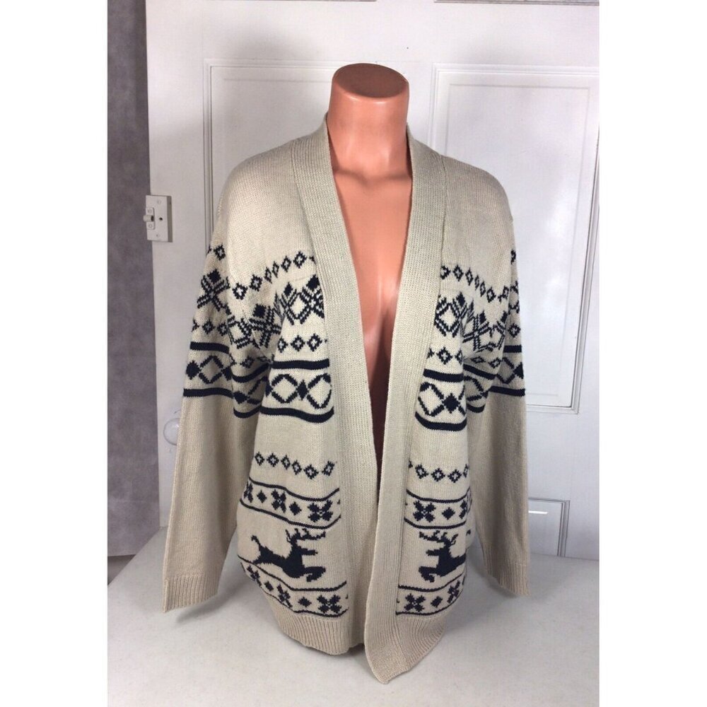 Charlie Paige Nordic Cardigan Sweater Womens Medium
